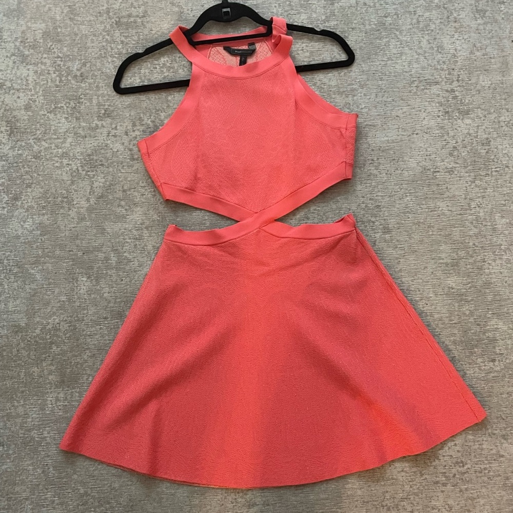 BCBGMaxAzria pink cutout dress (Medium)